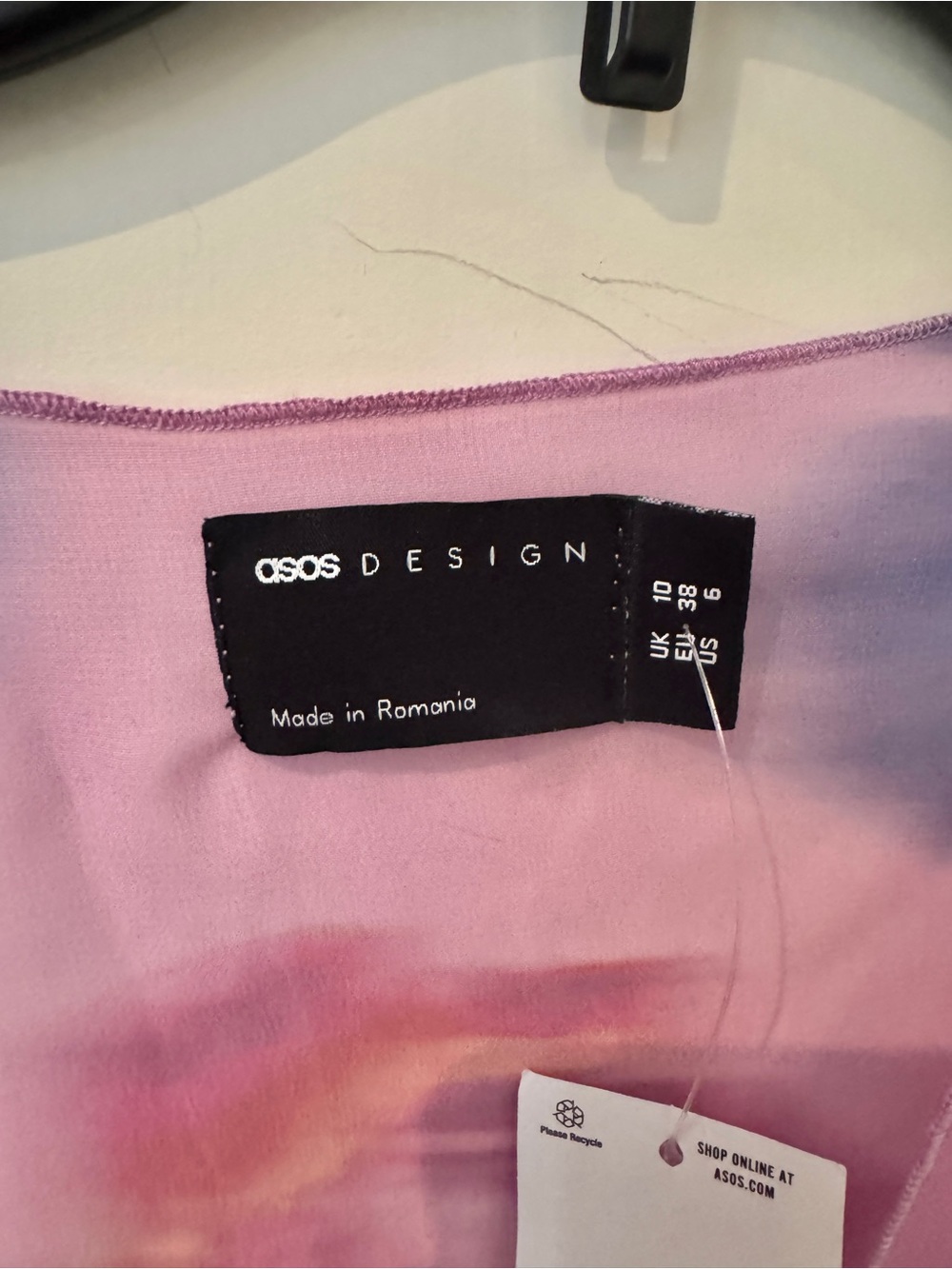 ASOS Pink Multi Sheer Tie-Front Blouse - Picture 4 of 6